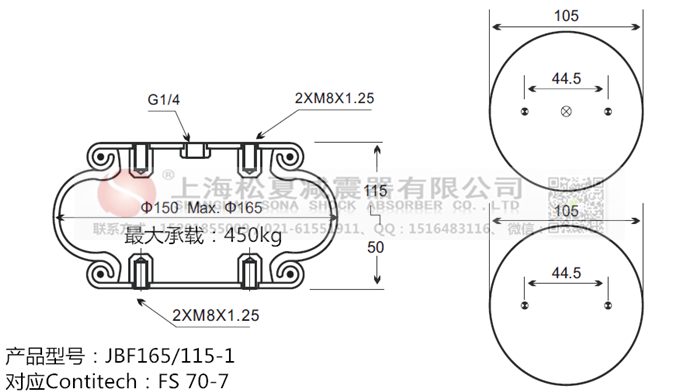 JBF165/115-1橡膠<a href='http://luiscisneros.com/' target='_blank'><u>空氣彈簧</u></a>