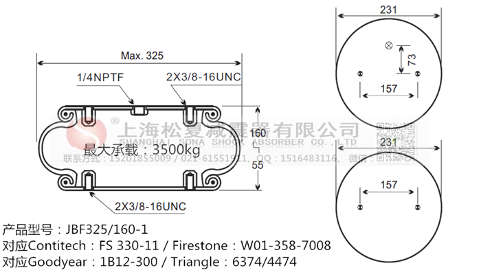 JBF325/160-1橡膠<a href='http://luiscisneros.com/' target='_blank'><u>空氣彈簧</u></a>