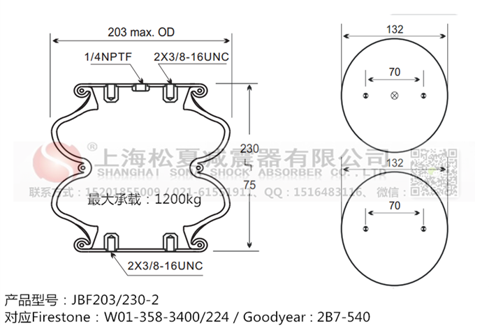 JBF203/230-2橡膠<a href='http://luiscisneros.com/' target='_blank'><u>空氣彈簧</u></a>