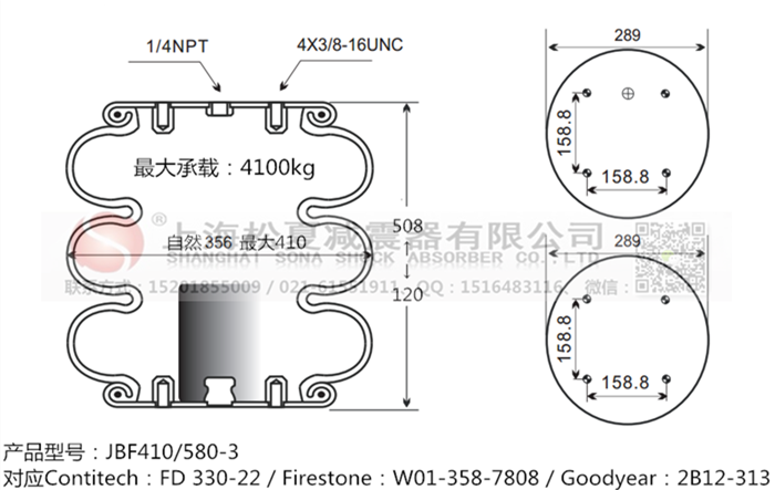 JBF410/580-3橡膠<a href='http://luiscisneros.com/' target='_blank'><u>空氣彈簧</u></a>